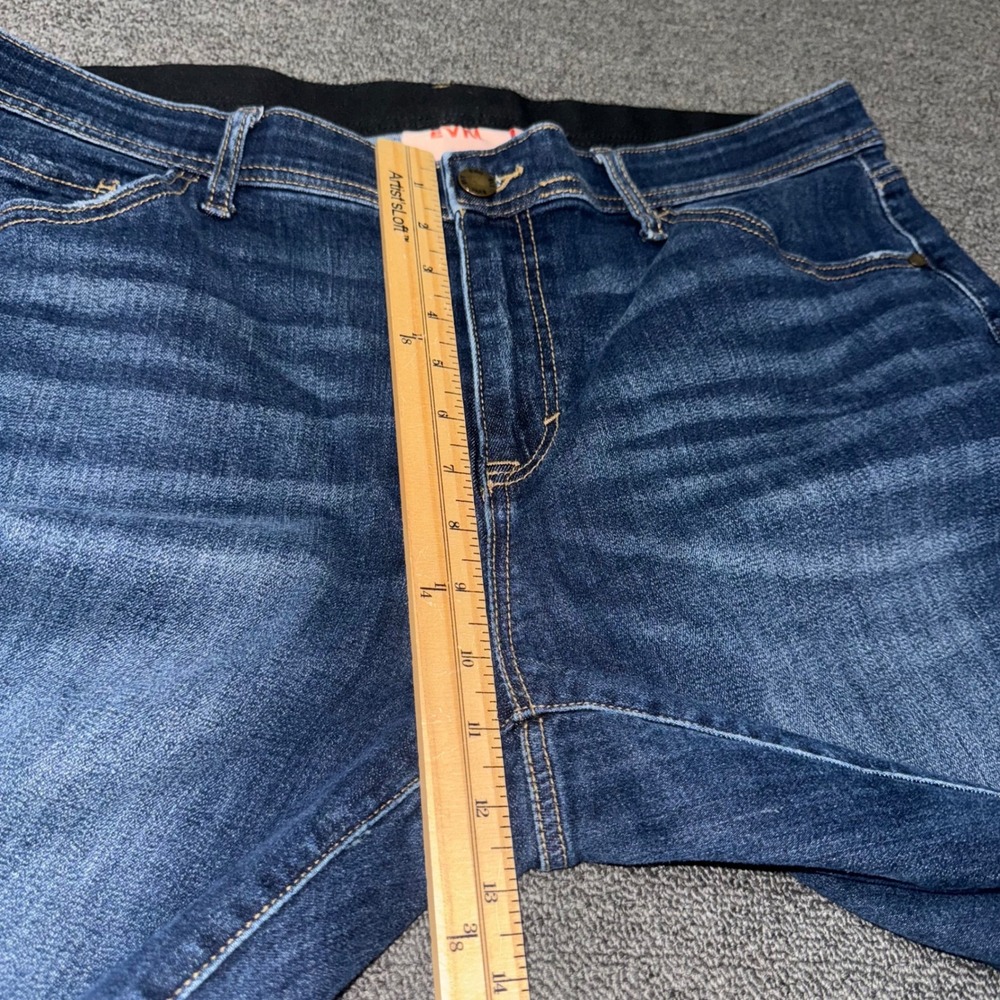Evri Capri Jeans Dark Wash Stretch Elastic Waist Denim Cropped Pants Womens 18W - Picture 7 of 9